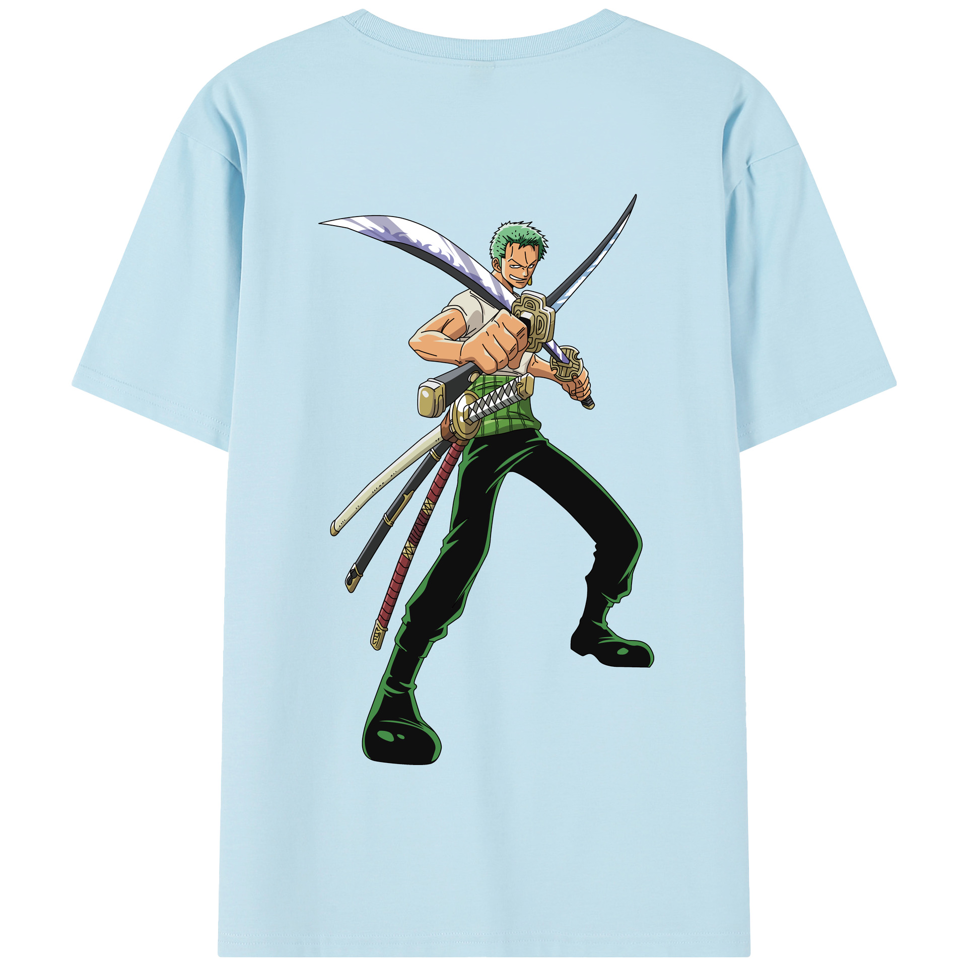 ワンピース ロロノア・ゾロ ONE PIECE Roronoa Zoro 綿100％半袖Tシャツ（背面プリント）